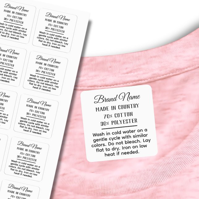 Étiquettes Logo personnalisé et vêtements en tissu noir carré (Créateur téléchargé)