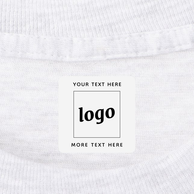Étiquettes Logo Simple Avec Entreprise Texte (Simple logo with custom text business branding promotional clothing label)