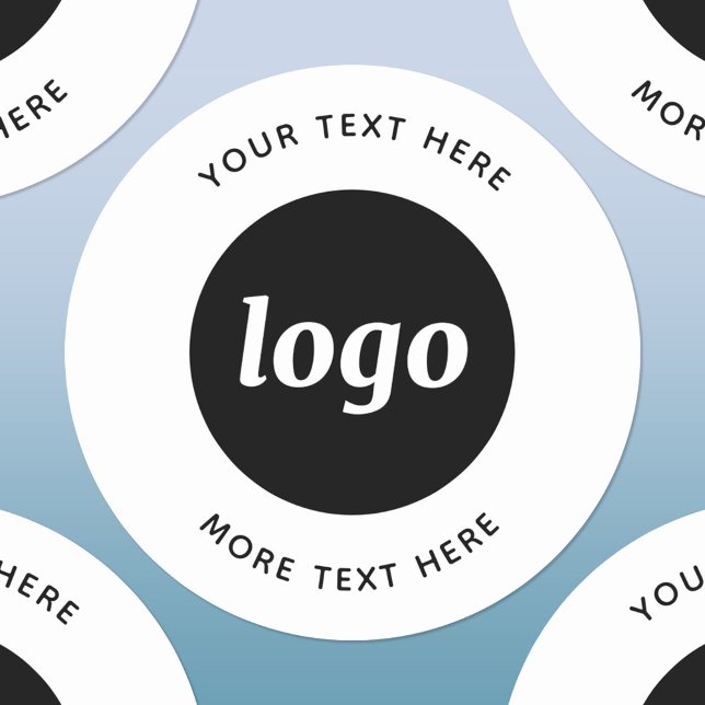 Étiquettes Logo Simple Avec Entreprise Texte (Simple logo with text promotional business label)
