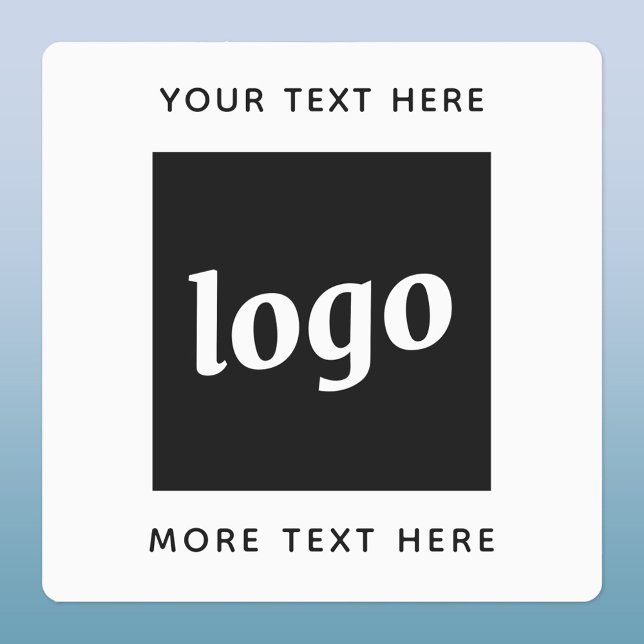 Étiquettes Logo Simple Avec Entreprise Texte (Logo with custom text business promotional sticker)