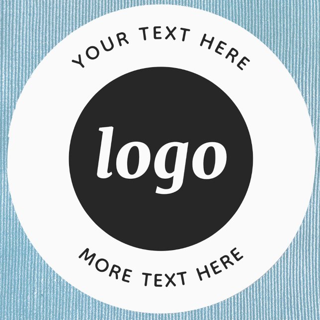 Étiquettes Logo Simple Avec Entreprise Texte (Logo with custom text business promotional clothing labels)