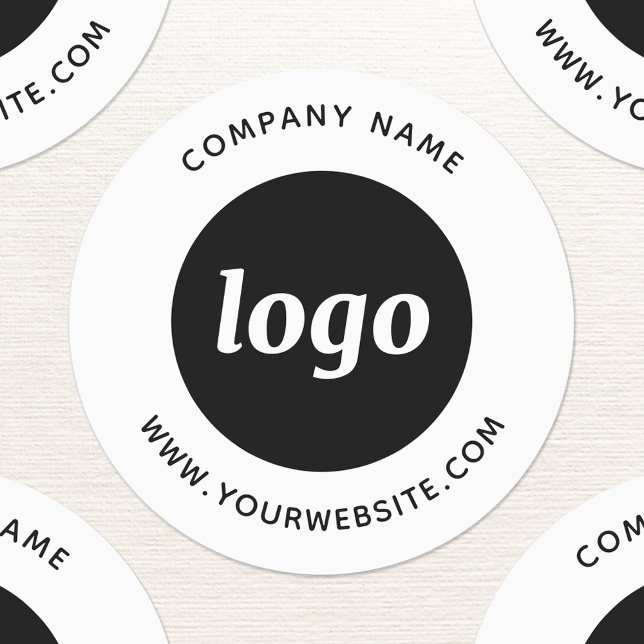 Étiquettes Logo Simple Avec Entreprise Texte (Simple logo with custom text business branding promotional stickers)