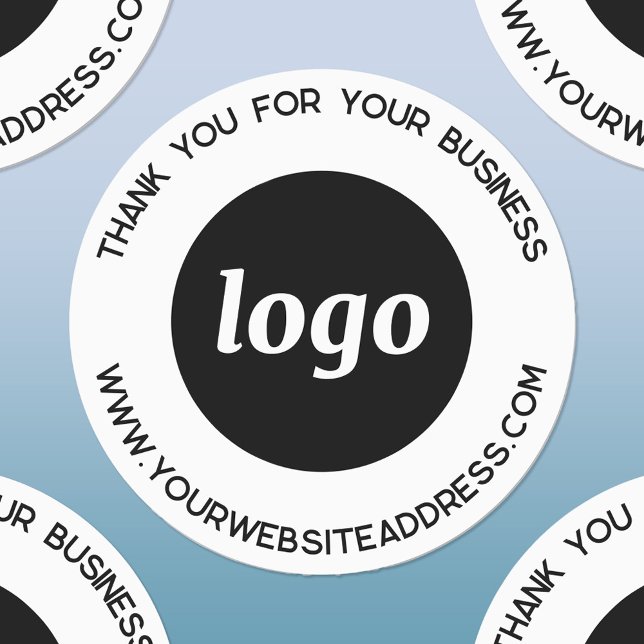 Étiquettes Logo Simple Avec Merci Professionnel (Logo with text business promotional labels)