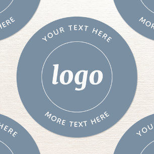 Étiquettes Logo Simple Avec Texte Business Dusty Blue