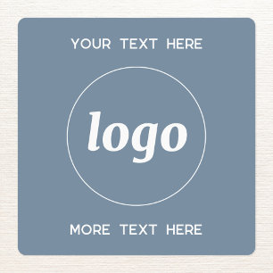 Étiquettes Logo Simple Avec Texte Business Dusty Blue