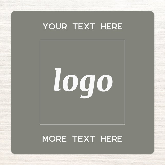 Étiquettes Logo Simple Avec Texte Professionnel Sage Vert (Simple logo with custom text business branding promotional sticker labels in sage green)