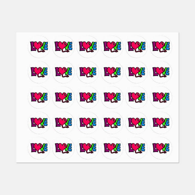 Étiquettes Love   (Feuille)