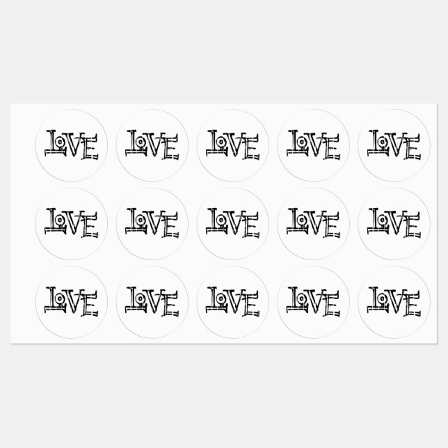 Étiquettes Love graffiti (Feuille)