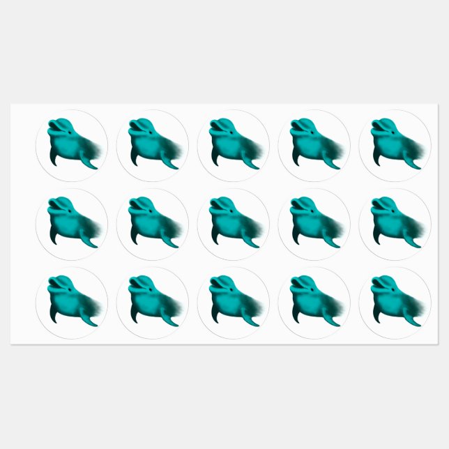 Étiquettes Lucky Dolphin (Feuille)