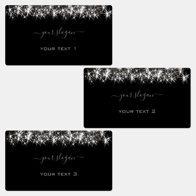 Étiquettes Lumineuse Platine argent Parties scintillant beaut (Groupe)