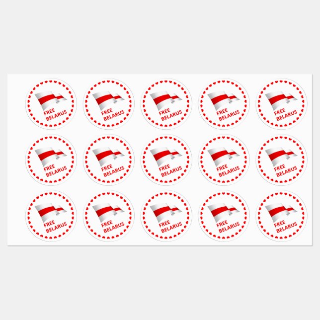 Étiquettes Lutte pour la liberté en Biélorussie. (Feuille)
