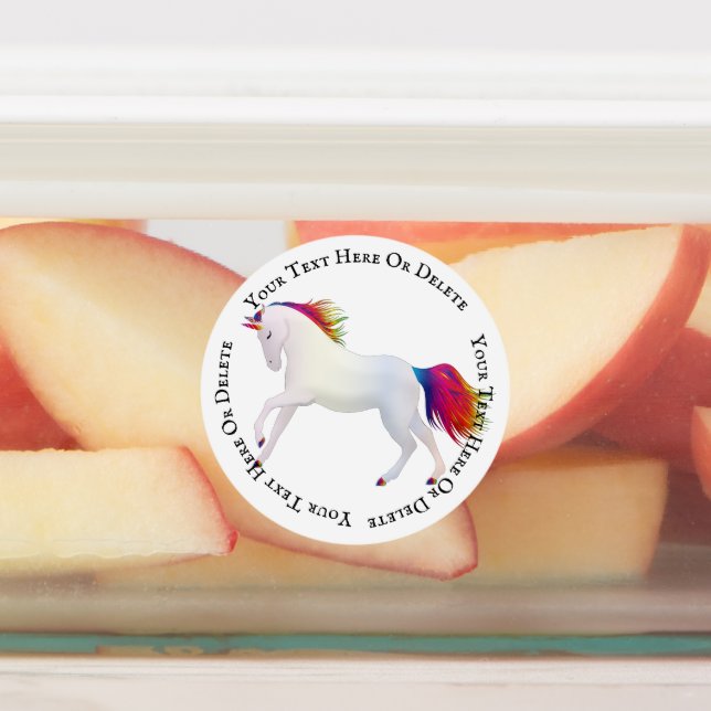 Étiquettes Magique Illustré mignonne fille Rainbow Unicorn (Apposé)