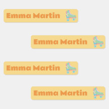 Étiquettes maigres pour stylos - Roller Disco Jaun