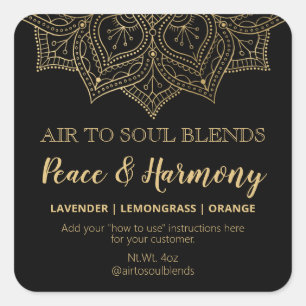 Étiquettes Mandala Black And Gold Blend