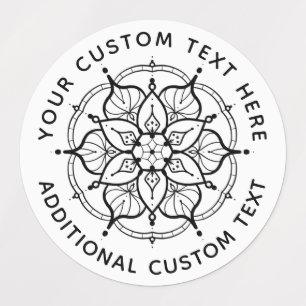 Étiquettes Mandala Black and White label