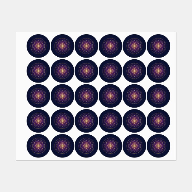 Étiquettes Mandala Doré Céleste — Équilibre dans l'Infini (Feuille)