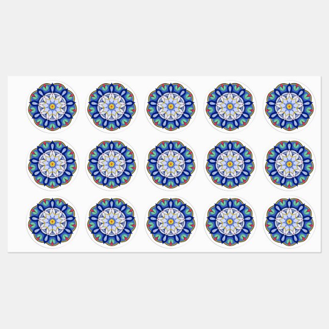 Étiquettes Mandala Motif 01 (Feuille)