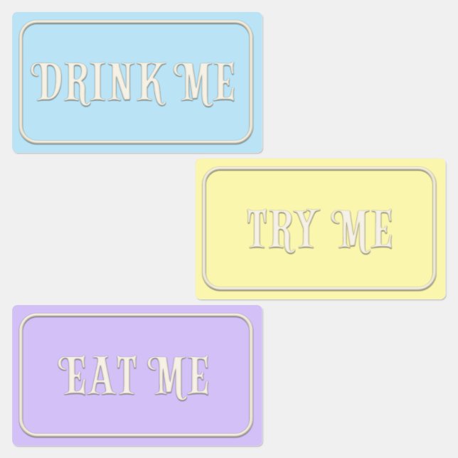 Étiquettes "Mange-Moi, Bois-Moi, Essaie-Moi" Wonderland Tea P (Groupe)