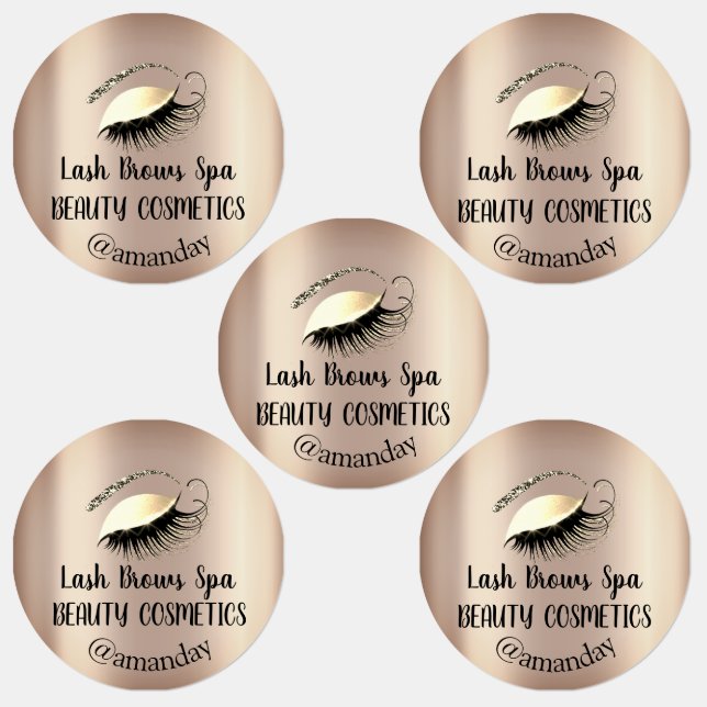 Étiquettes Maquillage Artiste Lash Broches Logo Personnalisé  (Groupe)