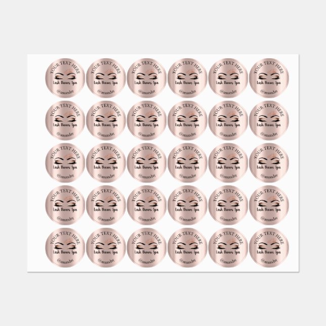 Étiquettes Maquillage Artiste Lash Brows Princess Eyes (Feuille)