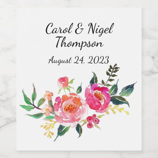 Étiquettes mariage du vin ou de la boisson (Étiquettes simples)