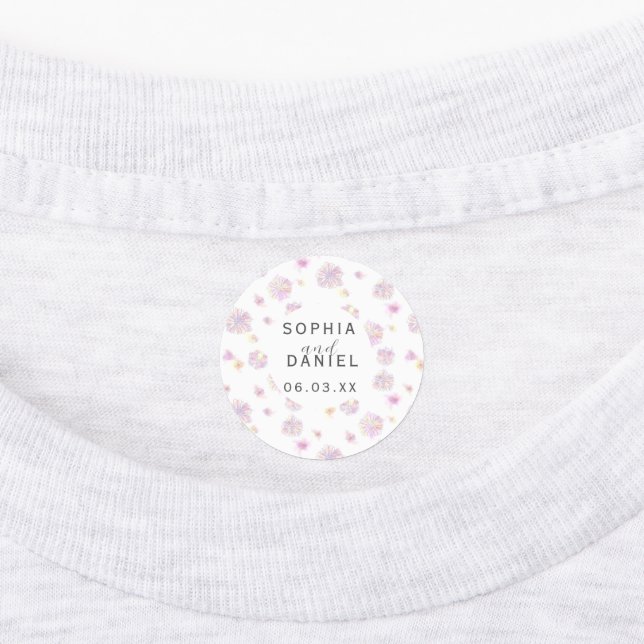 Étiquettes Mariage personnalisé des fleurs de printemps (Apposé)