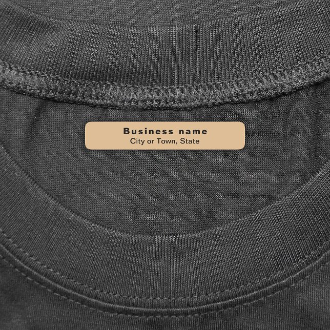 Étiquettes Marque d'affaires sur un rectangle Brown clair (Light brown rectangle iron on label with your business brand)