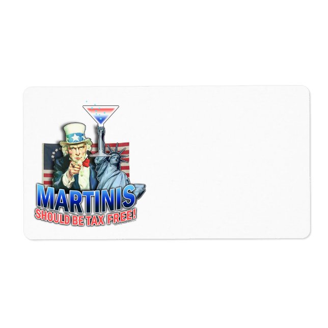 ÉTIQUETTES MARTINIS EXONÉRÉS DE TAXES (Devant)