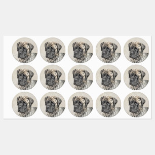 Étiquettes Mastiff anglais (Brindle) Peinture - Chien Art