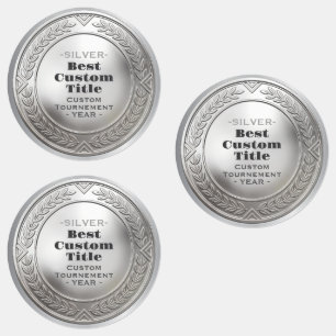 Étiquettes Médaille personnalisable argent réaliste 3D