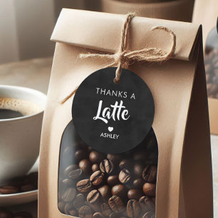 Étiquettes Merci à Latte, Étiquette Cadeau Café, T
