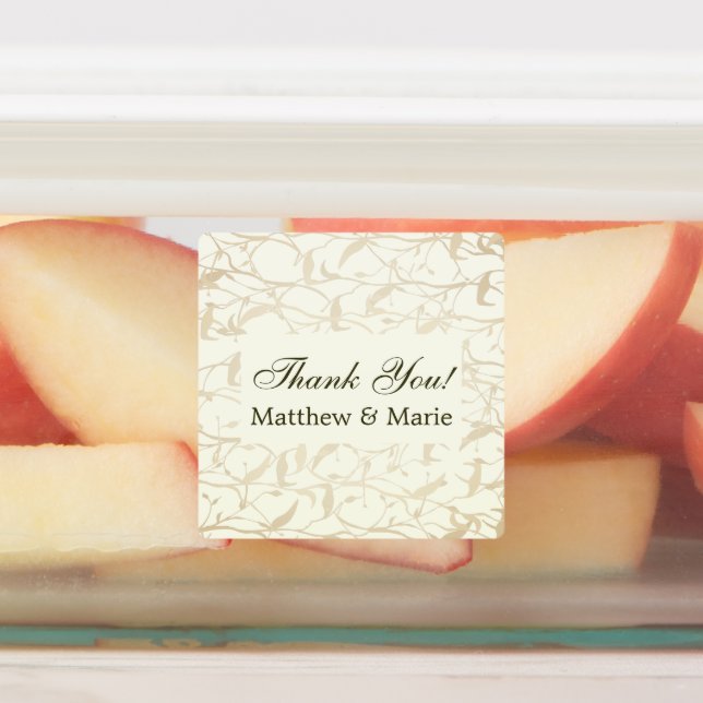 Étiquettes Merci Motif Foliage élégant (Apposé)