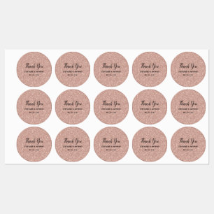 Étiquettes Merci Rose Parties scintillant Mariage de de d'o