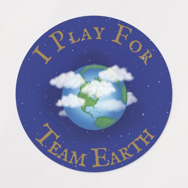 Étiquettes Message d'unité "Je joue pour l'équipe Terre" (Design 1)