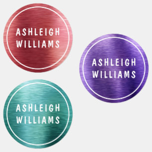 Étiquettes Metallic Chic Sparkle Nom personnalisé Fille