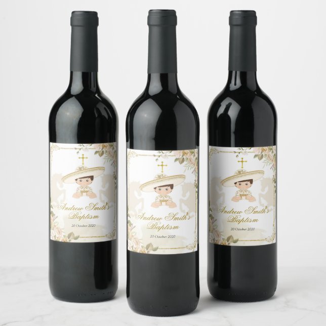 Étiquettes mexicains de bouteilles de vin blanc et (Bouteilles)