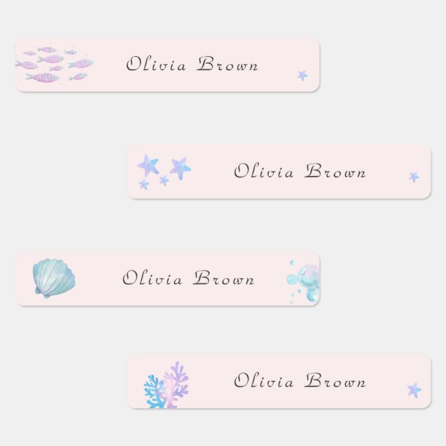 Étiquettes Mignonne Under the sea Day Care Nom de l'école Vêt (Groupe)