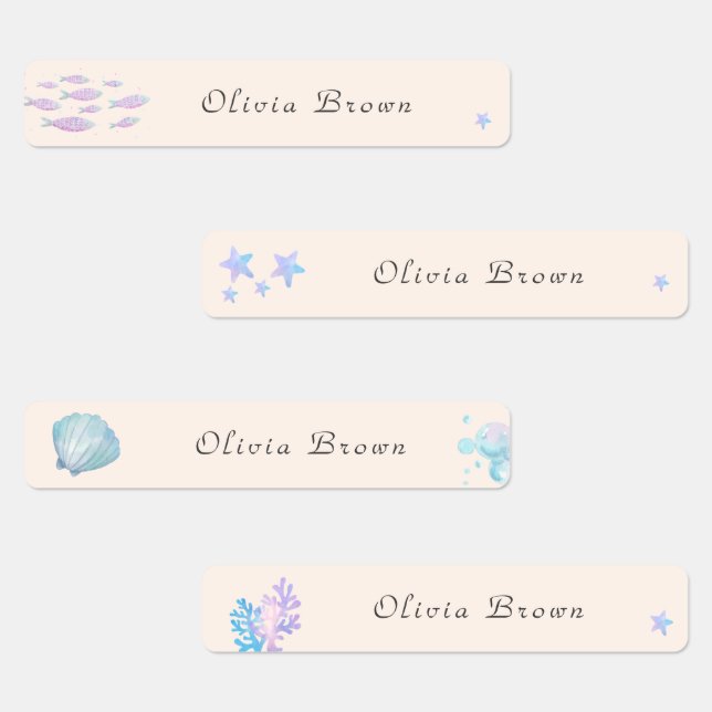 Étiquettes Mignonne Under the sea Day Care Nom de l'école Vêt (Groupe)