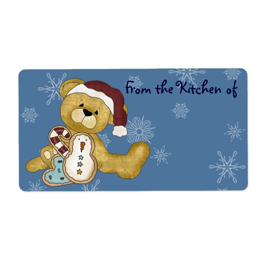 Étiquettes mignons de cuisine de Noël d'ours de