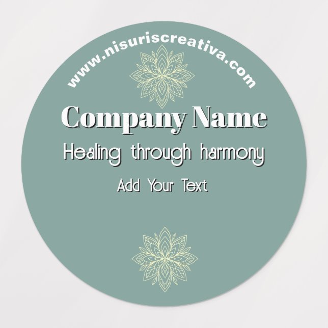 Étiquettes Mindfulness Wellness Consultant Zen Lotus Turquois (Design 1)