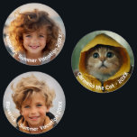 Étiquettes Mini photo moderne 3 - Texte rétro - Personnalisé<br><div class="desc">Une photo simple et minimale avec du texte autour du bord. Cela fait un grand cadeau pour un membre de la famille comme Grand-mère. Ajoutez vos 3 photos - fonctionne le mieux avec une photo recadrée carré ou une photo avec le sujet au centre. La conception comprend un dégradé pour...</div>