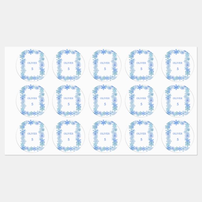 Étiquettes Minimales de Flocon de Neige Imperméabl (Feuille)