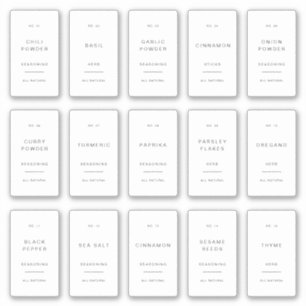 Étiquettes minimales pour pots à épices Autocollan