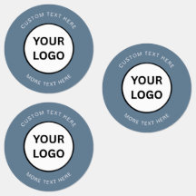 Minimalist Dusty Blue Custom Business Logo Labels