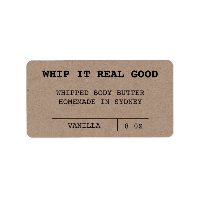 Étiquettes minimalistes de beurre kraft (Devant)