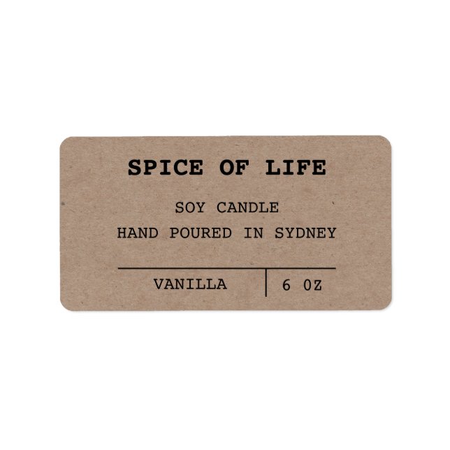Étiquettes minimalistes de bougie Kraft (Devant)