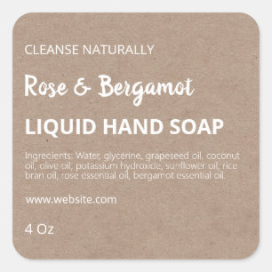 Étiquettes minimalistes de savon à main liquide