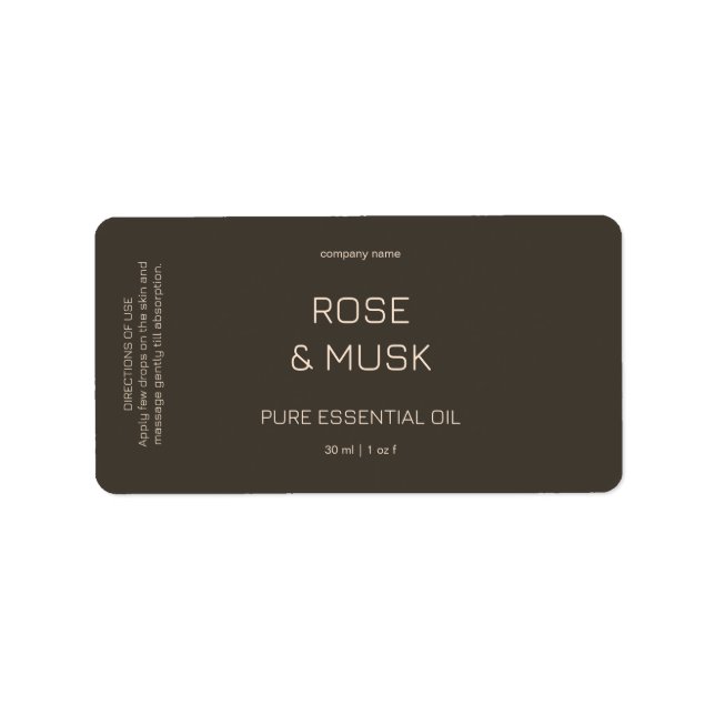 Étiquettes minimalistes d'huile essentielle / Bout (Devant)