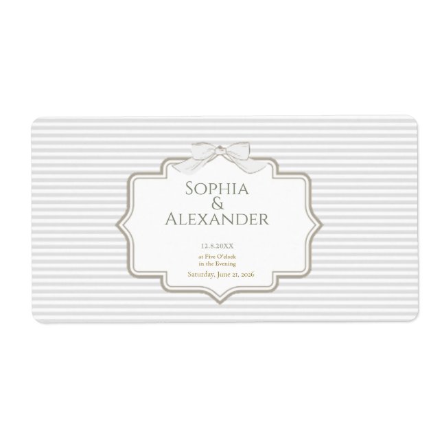 Étiquettes minimalistes pour cadeaux de mariage (Devant)