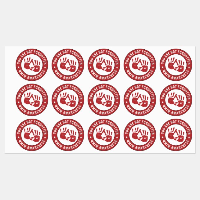 Étiquettes MMIW Sensibilisation Vous n'êtes pas oublié (Feuille)